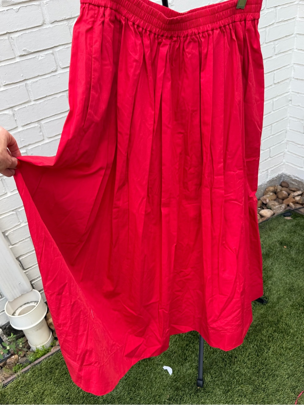 Maeve Anthropologie Red Maxi Skirt NWT Medium Elastic Waist Pockets - Picture 9 of 15